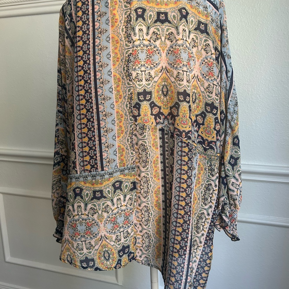 Democracy Asymmetrical Colorful Patterned Blouse,… - image 3